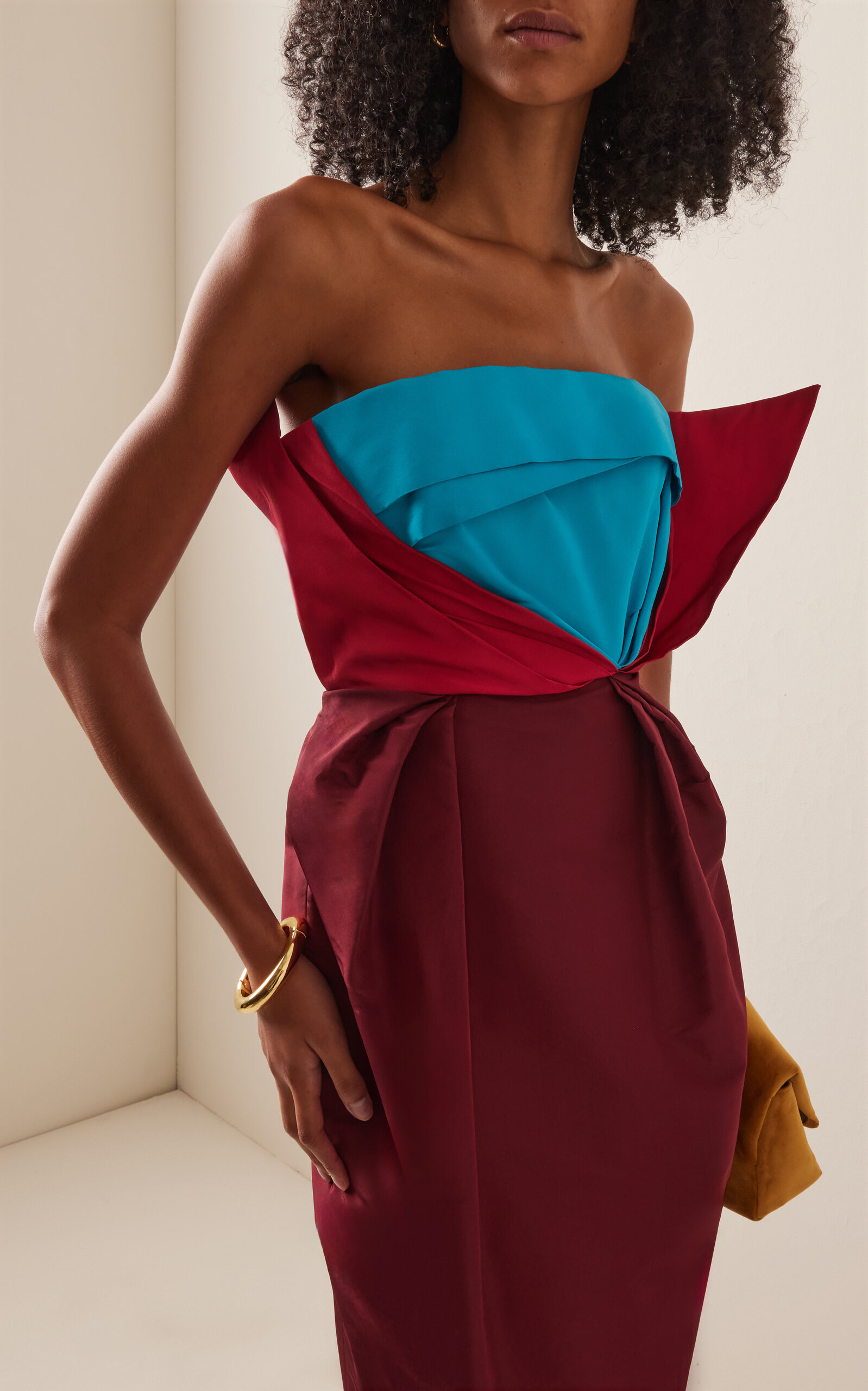 Colorblocked Silk Tulip Gown multi - 3