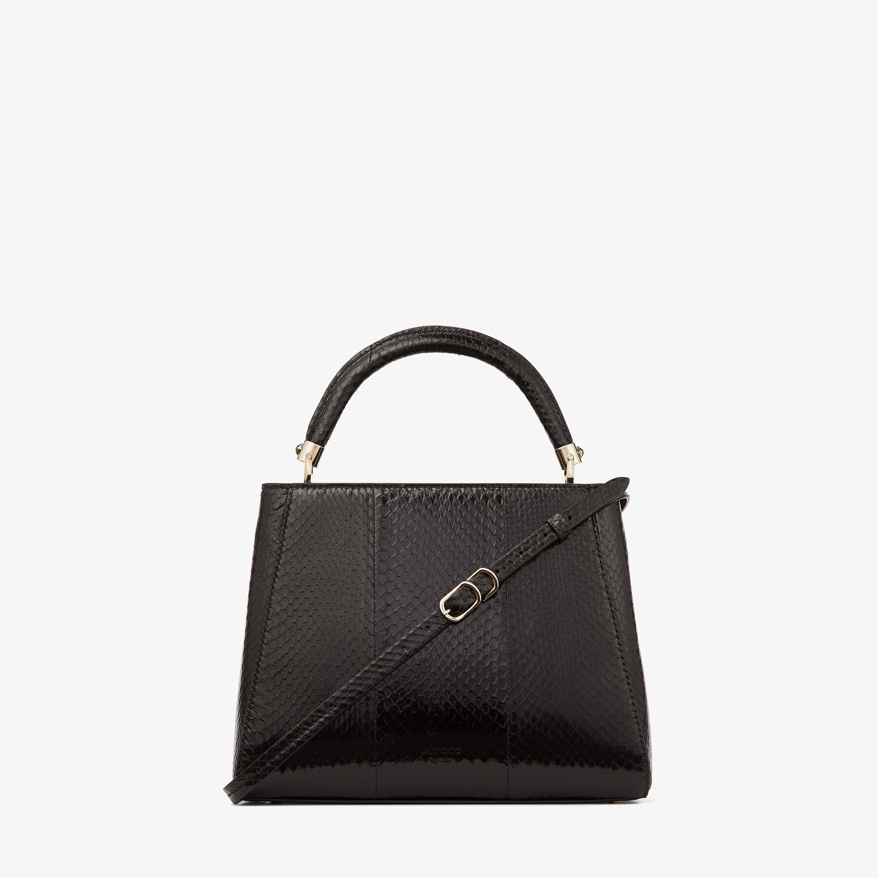 Varenne Top Handle M
Black Elaphe Top Handle Bag with Light Gold JC Emblem - 8