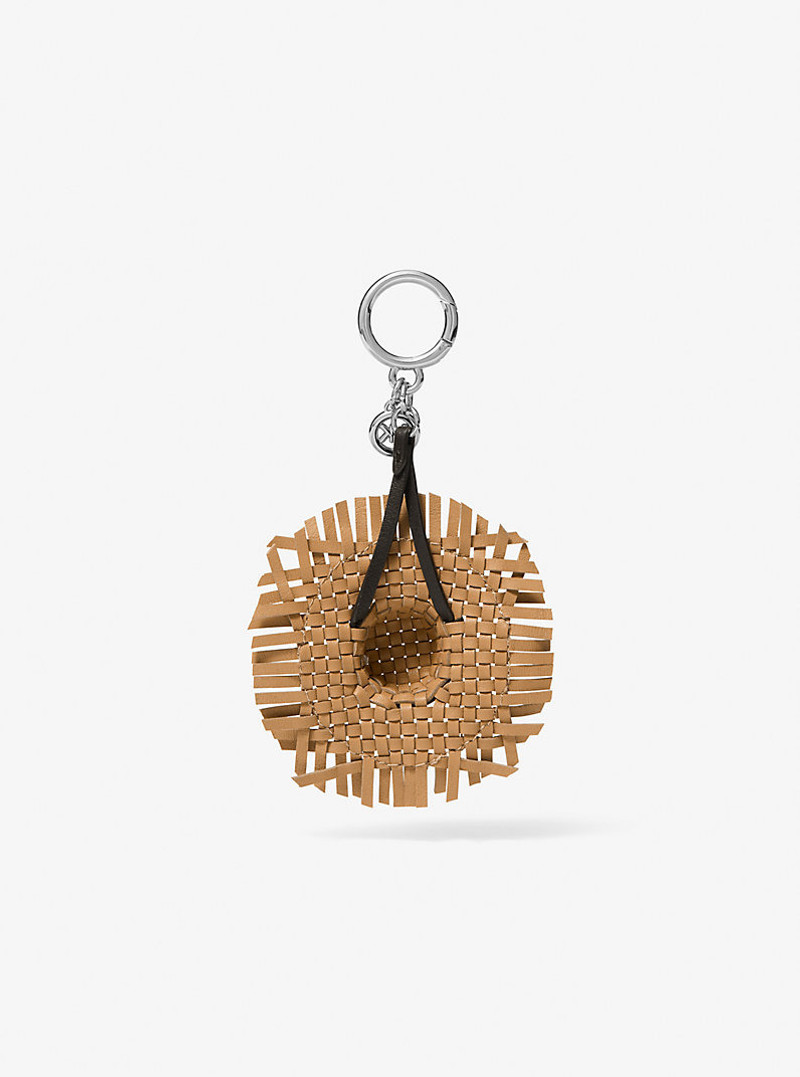 MICHAEL KORS Woven Leather Hat Bag Charm outlook