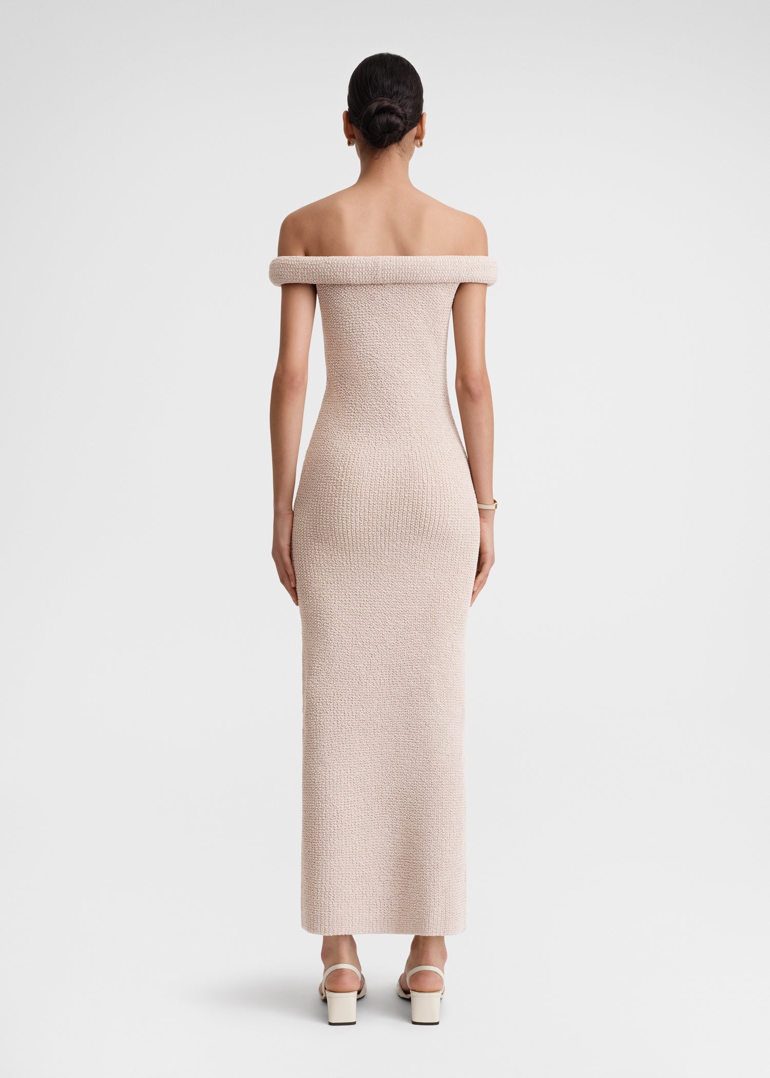 Off-shoulder roll knit dress frost - 4