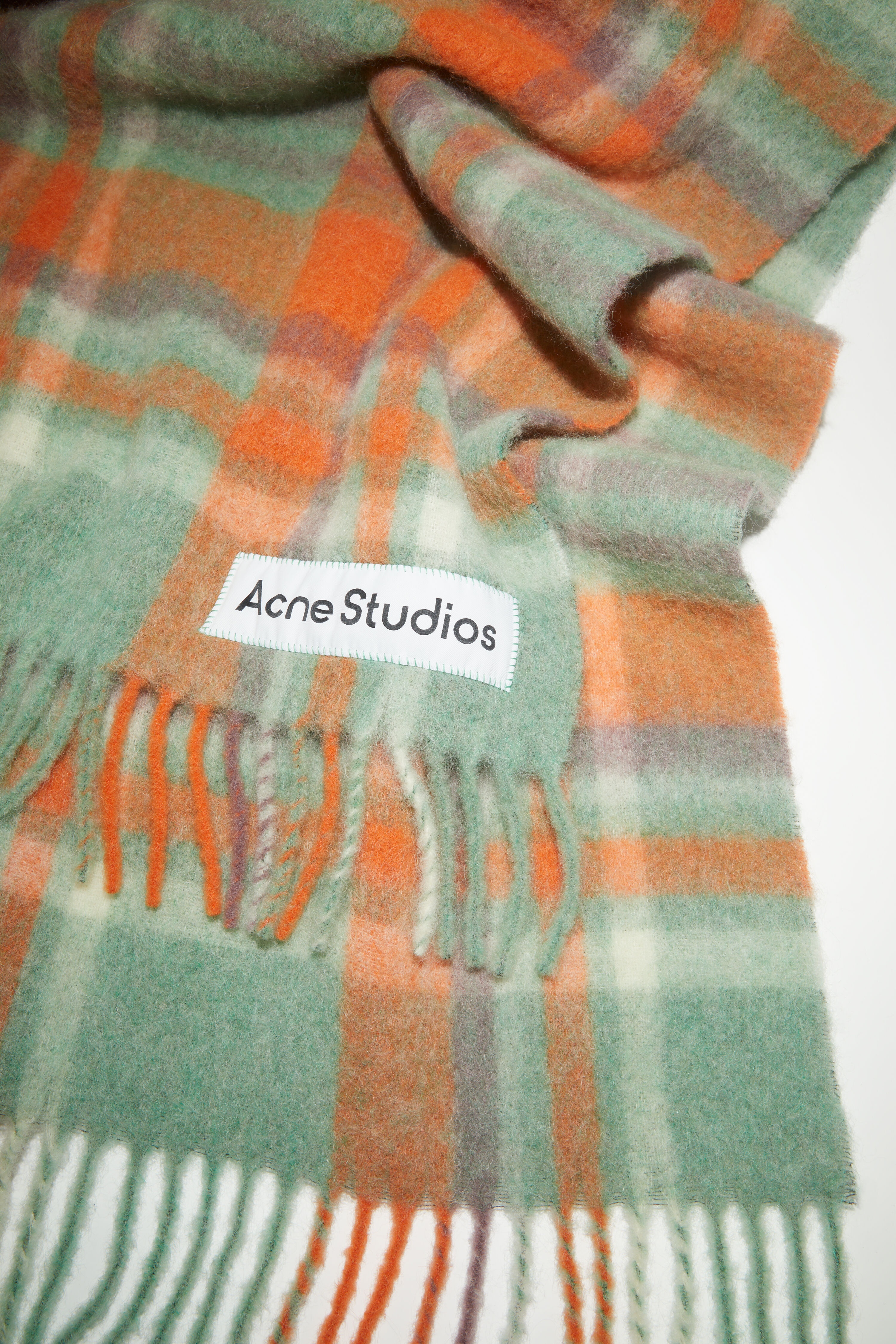 Wool mohair scarf - Extra large - Orange/lilac/aqua blue - 5
