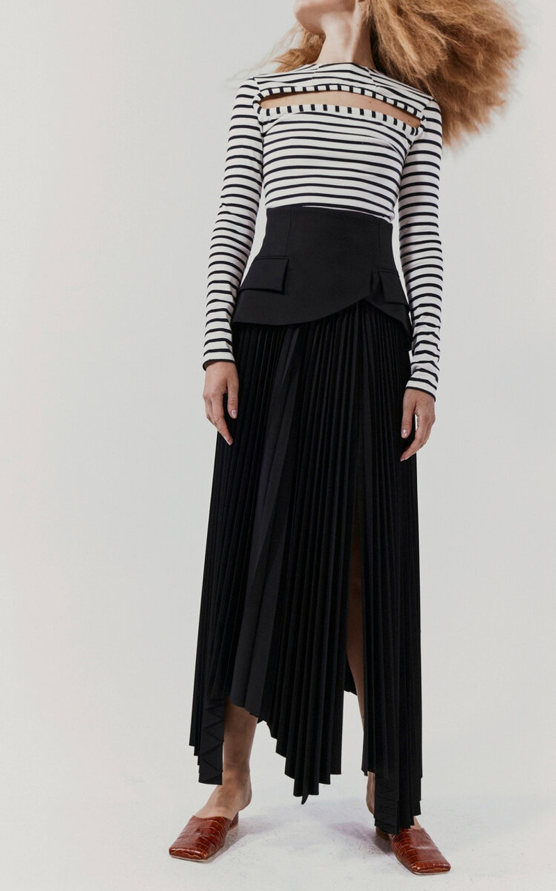 Striped Cutout Organic Cotton Top stripe 5