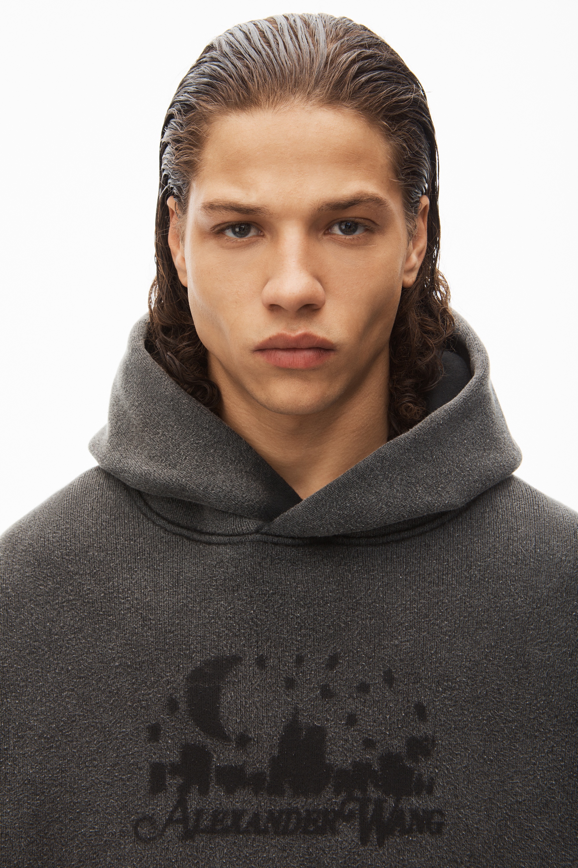 Distressed Skyline Hoodie in Sueded Cotton Terry - 5