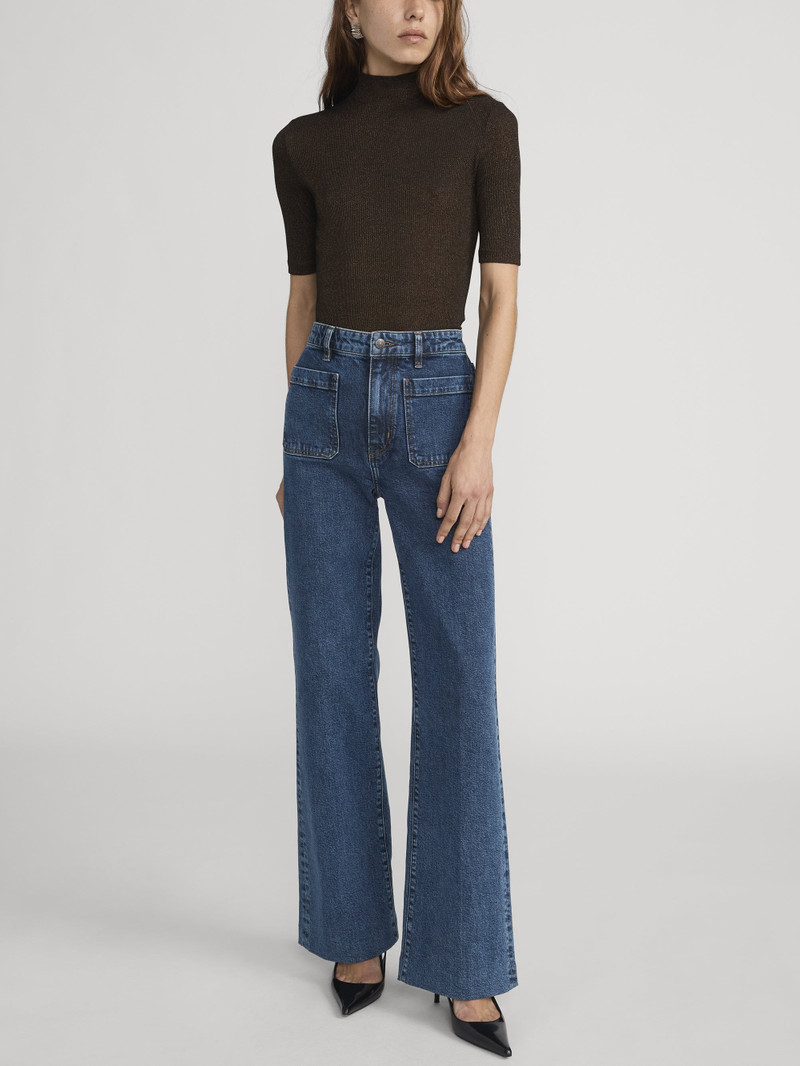 FRAME The Lurex Mock Neck Tee outlook