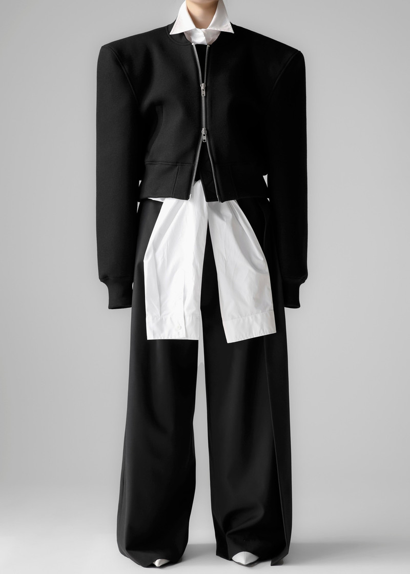 Glane Padded Wool Bomber Jacket - Black 6