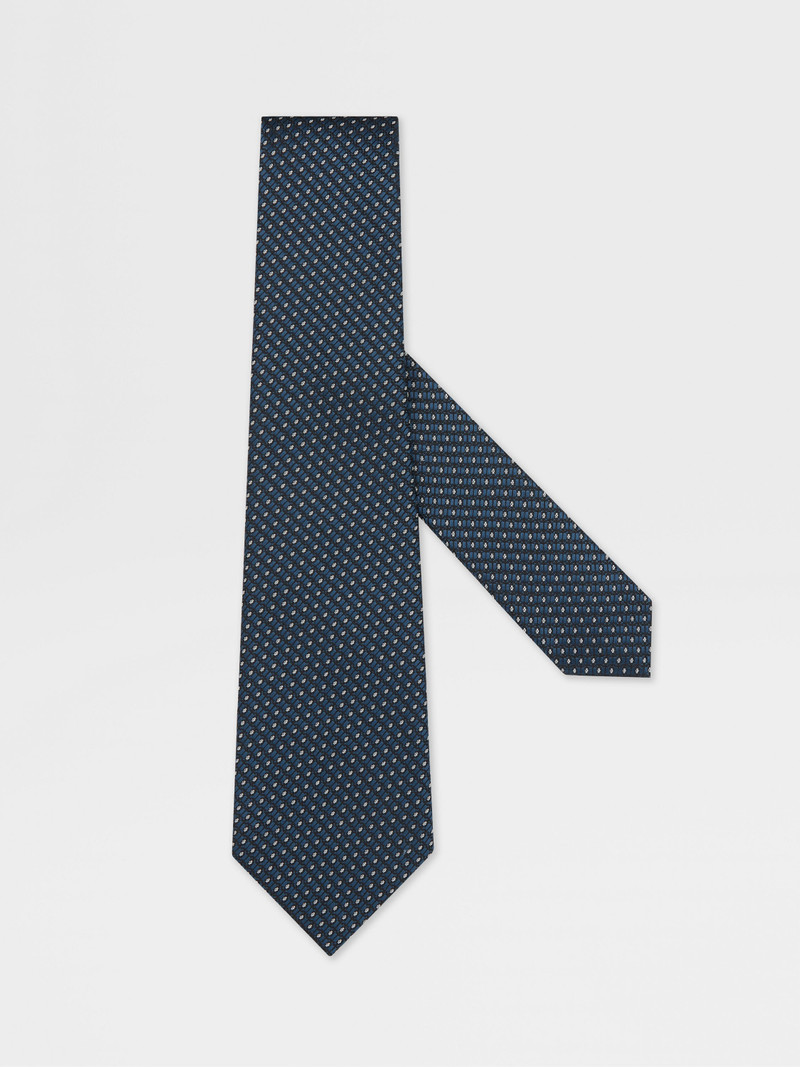 TEAL BLUE SILK TIE 1