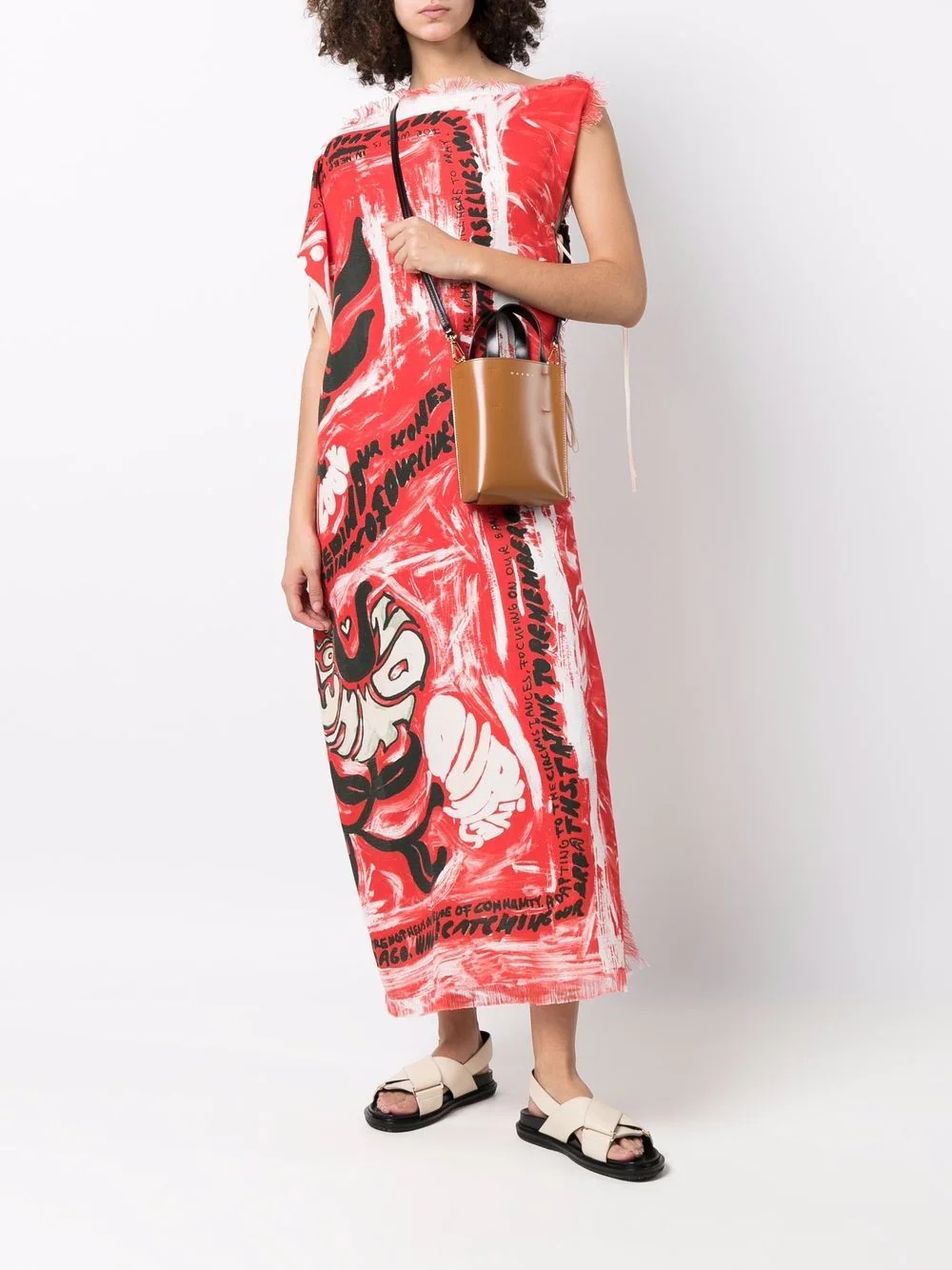 two-tone leather tote bag - 2