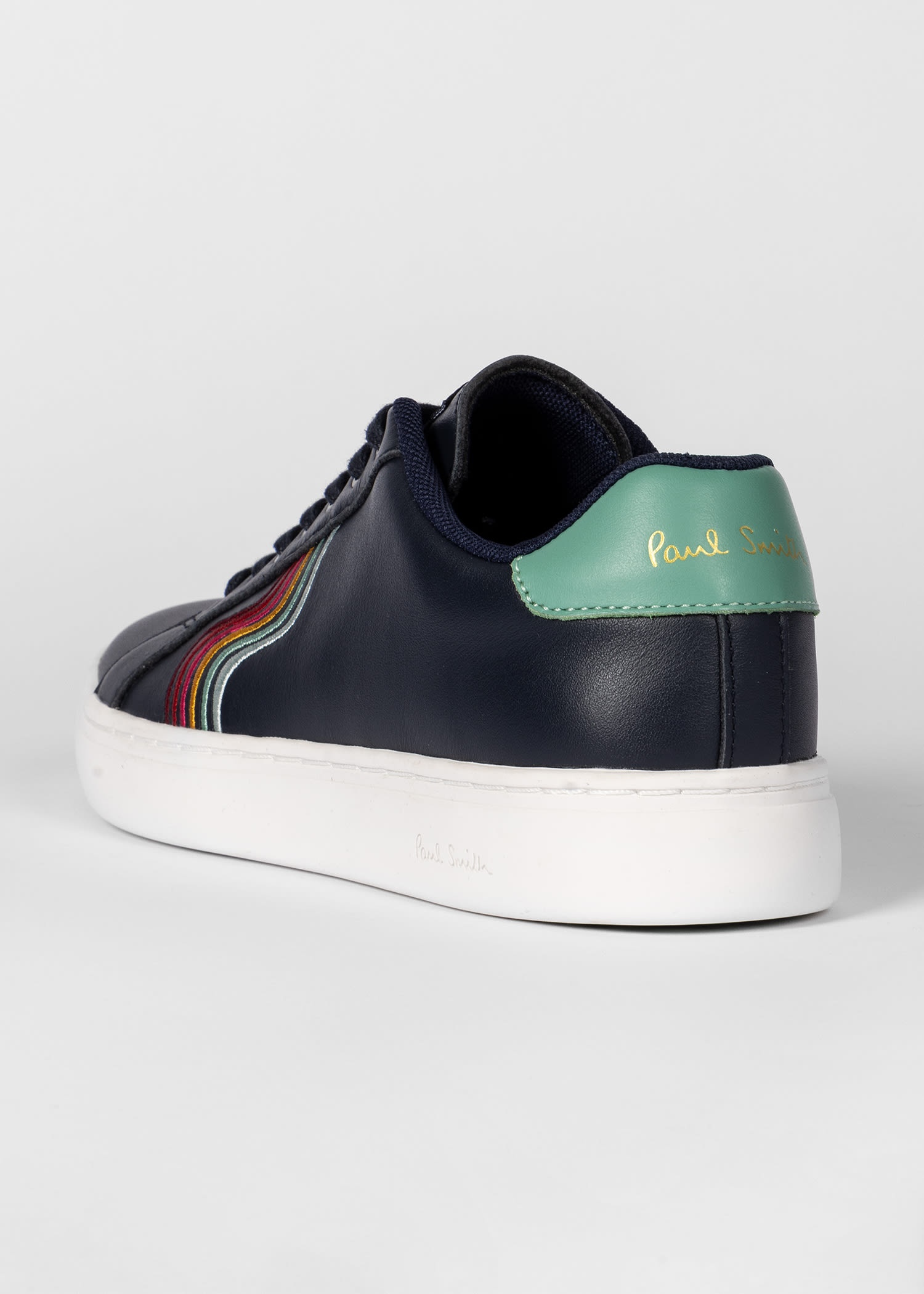 Navy Leather 'Lapin' Swirl Trainers - 4