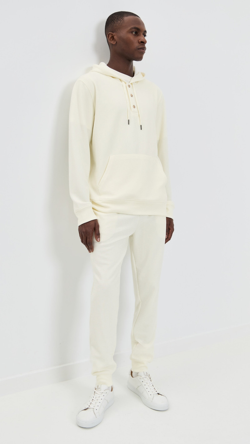 onia Waffle Half Button Hoodie outlook