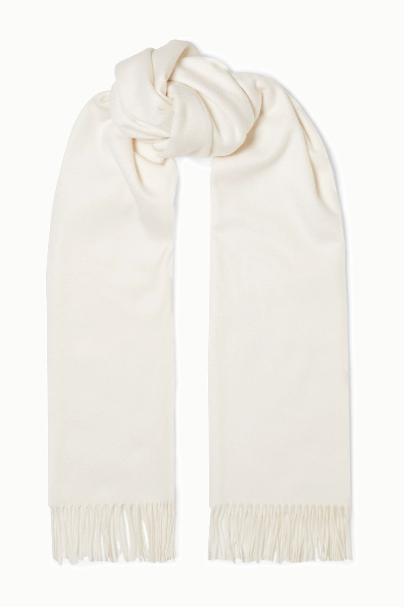 Fringed cashmere scarf - 1