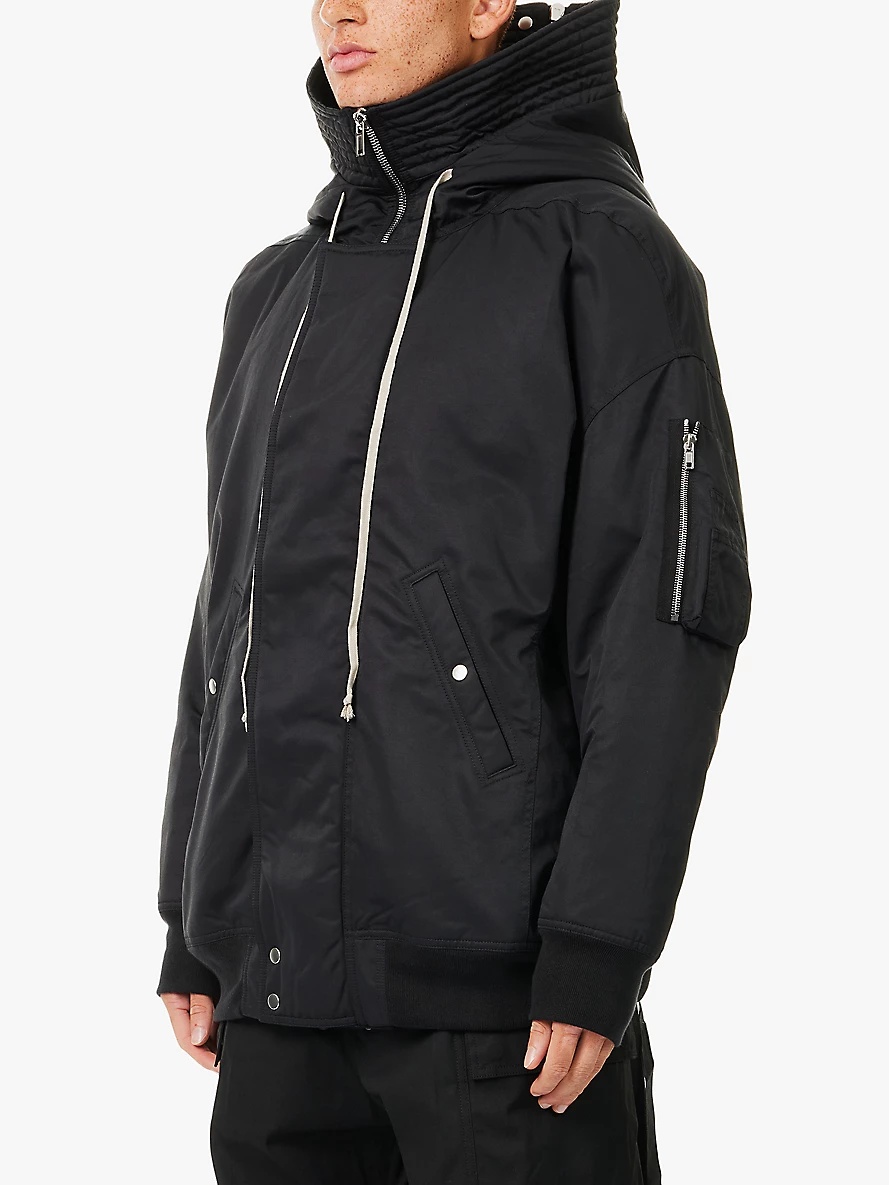 Hooded longline shell-down bomber jacket - 3