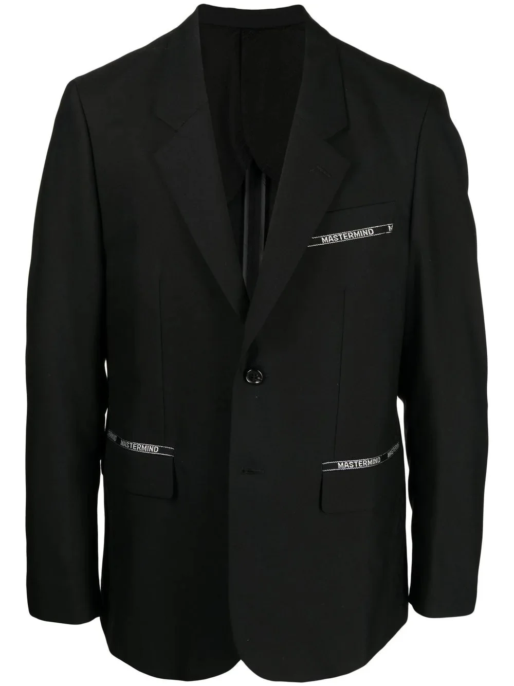 logo-patch single-breasted blazer - 1