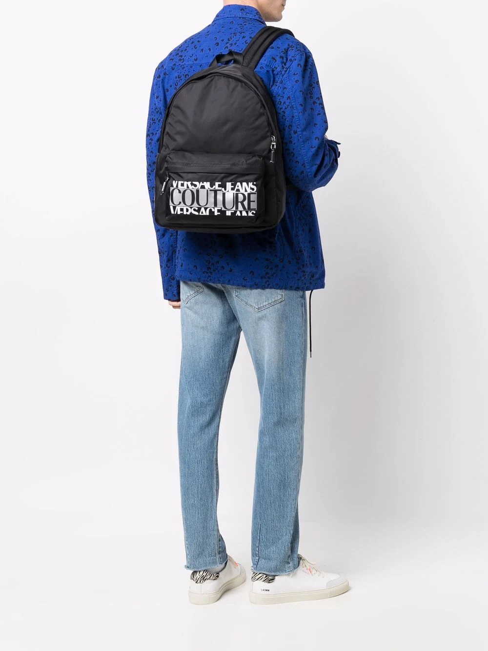 logo-print zipped backpack - 2