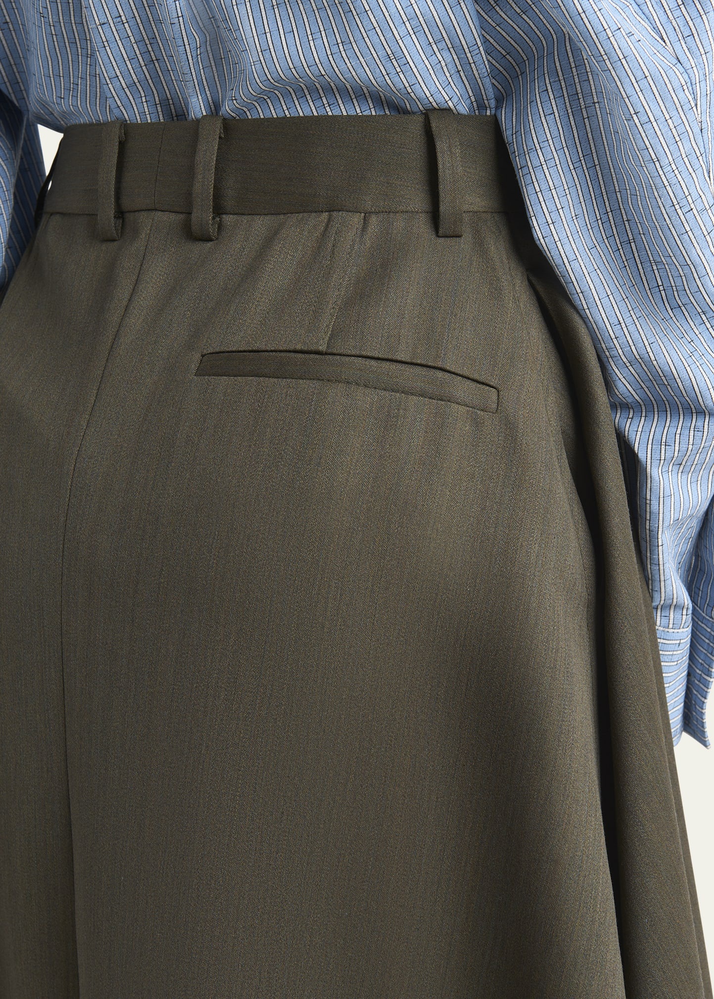 Asymmetric Wool Skirt Trousers - 5