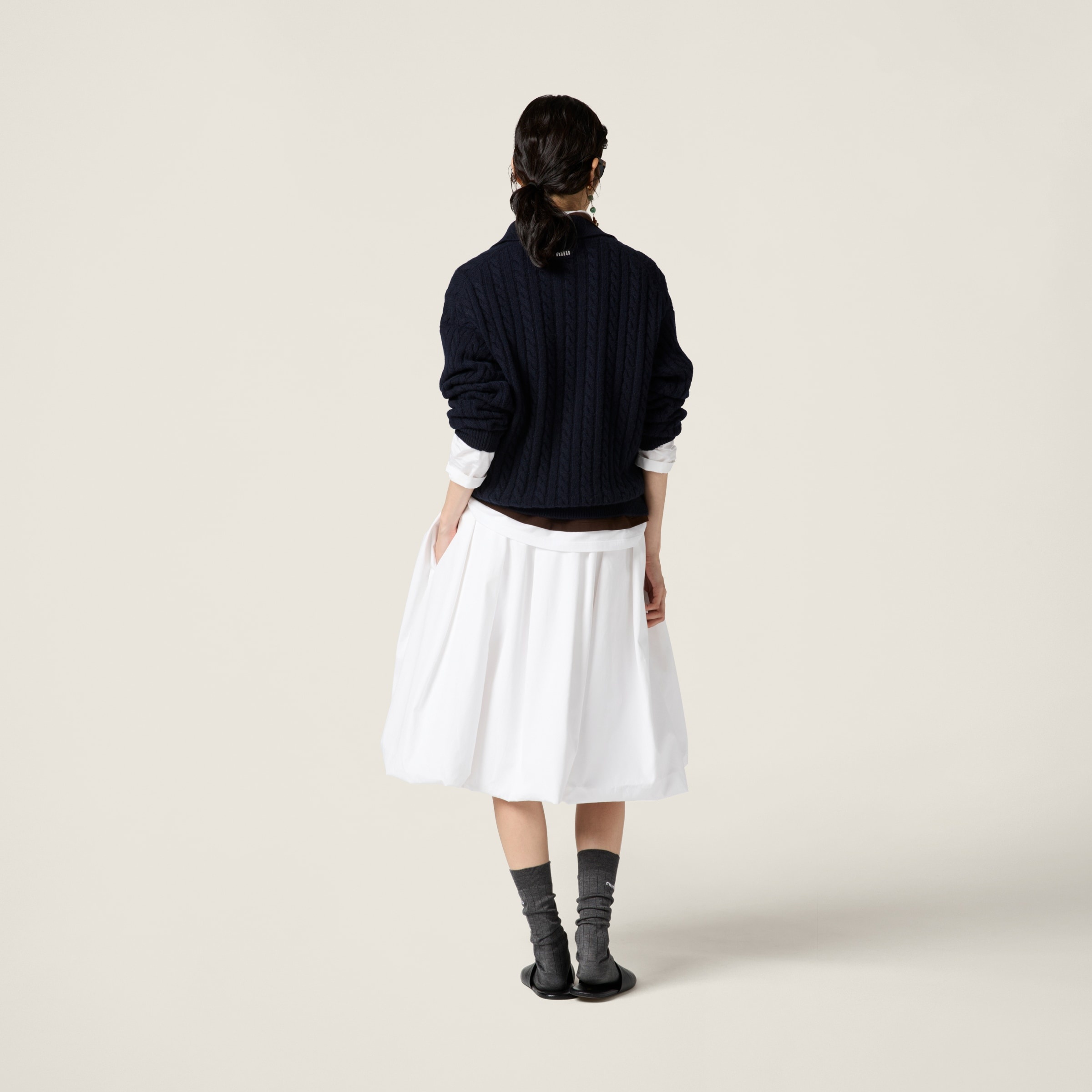 Poplin and jersey skirt - 3