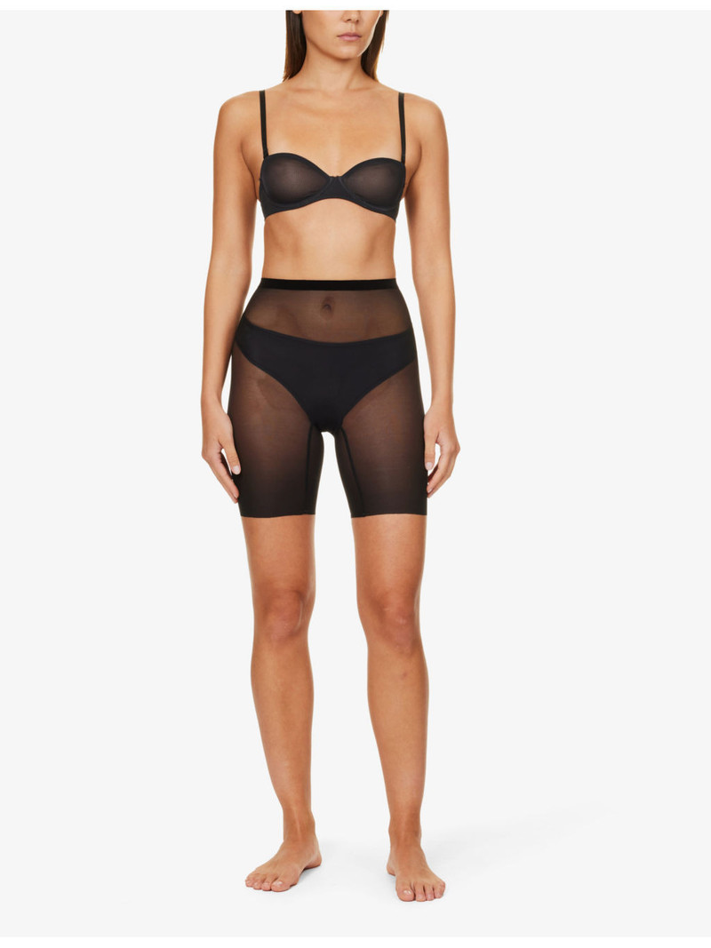 Wolford Semi-sheer high-rise stretch-tulle shorts outlook