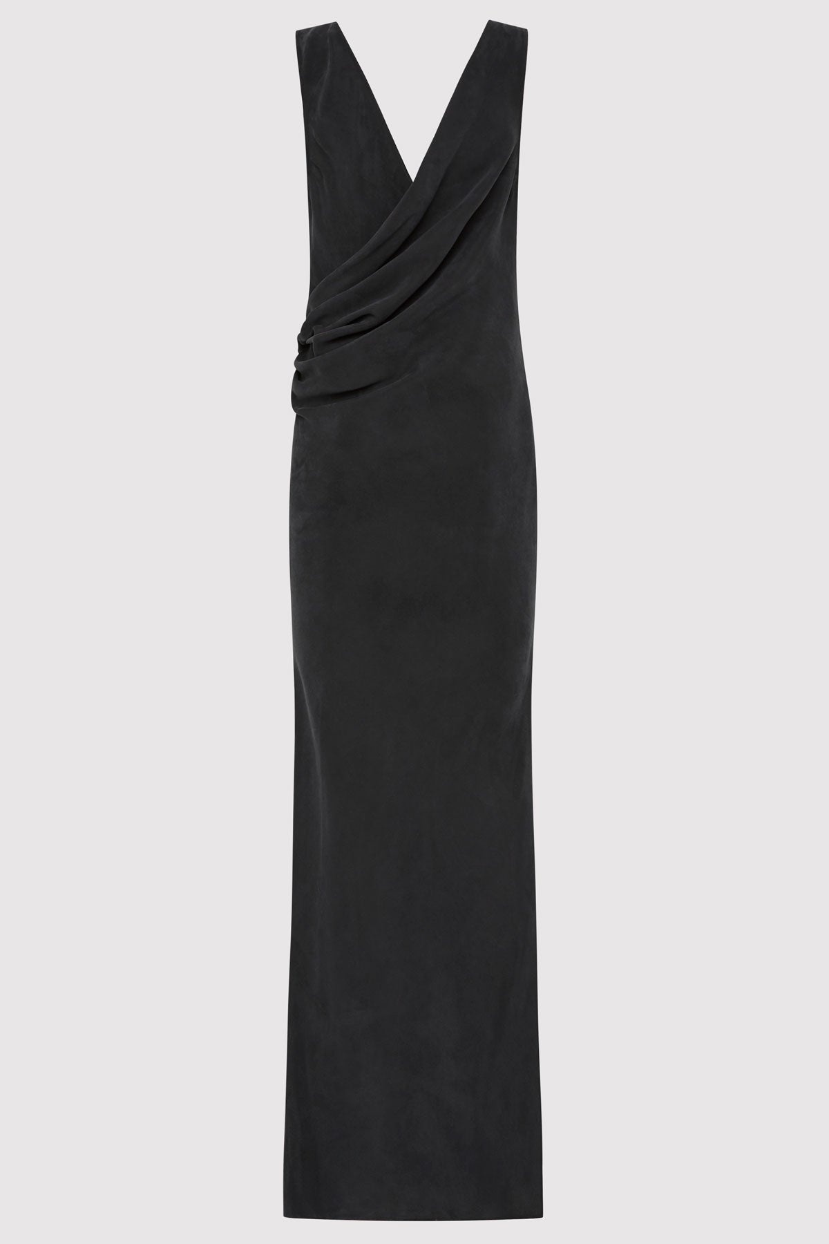Layered Drape Dress - Black - 9