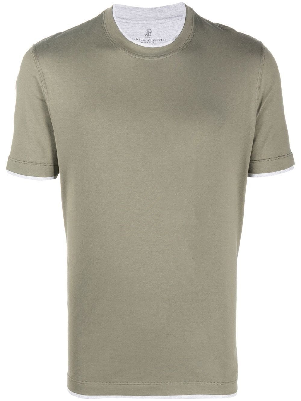 contrast-trim short-sleeve T-shirt - 1