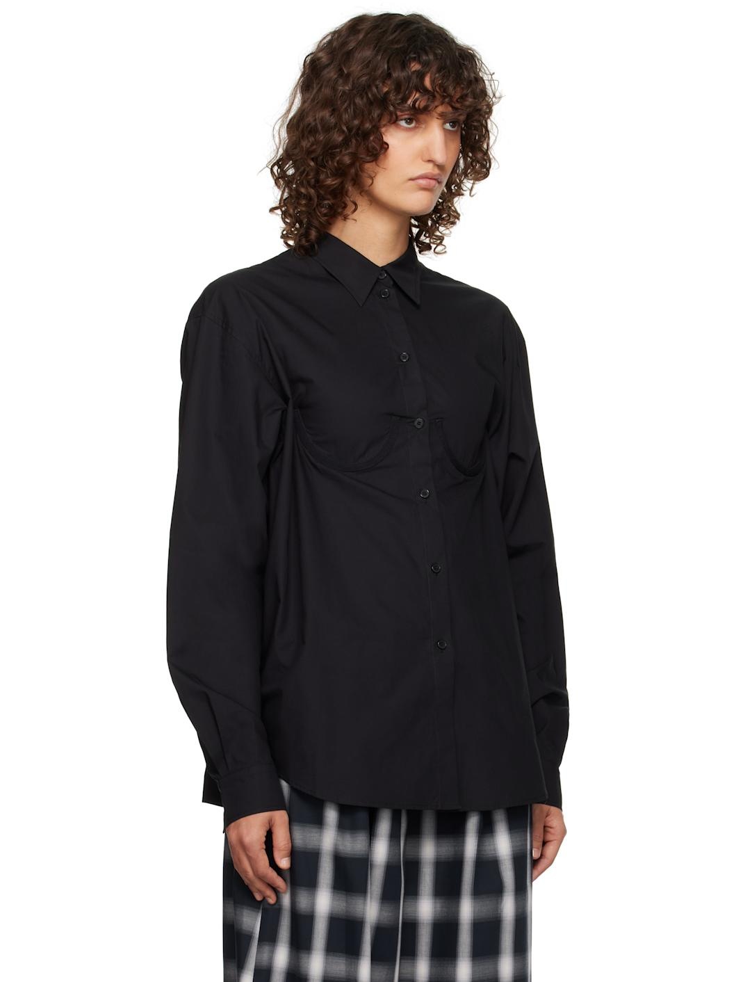 Black Bra Detail Shirt - 2