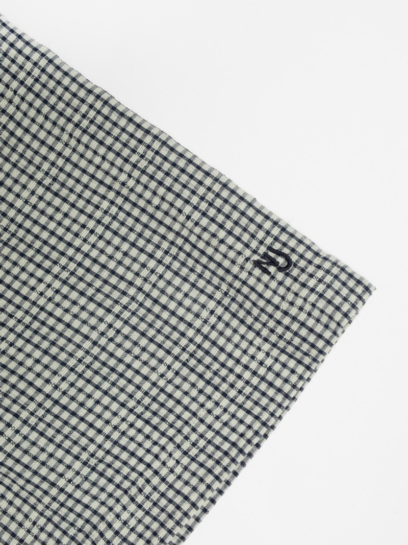 Moa Tie Check Indigo Blouse Blue 7