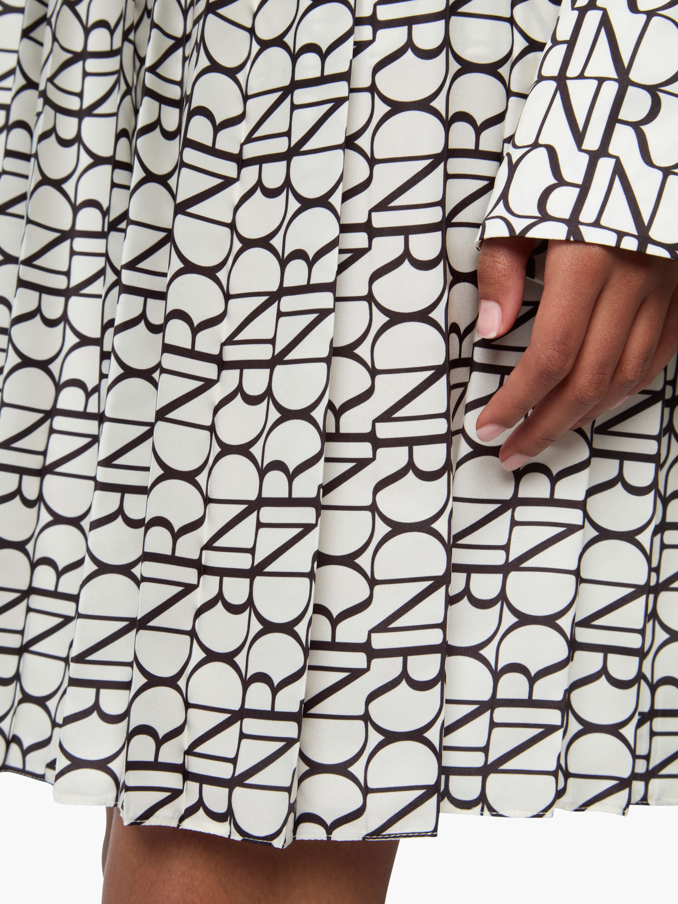Logo-Print Satin Skirt - 3