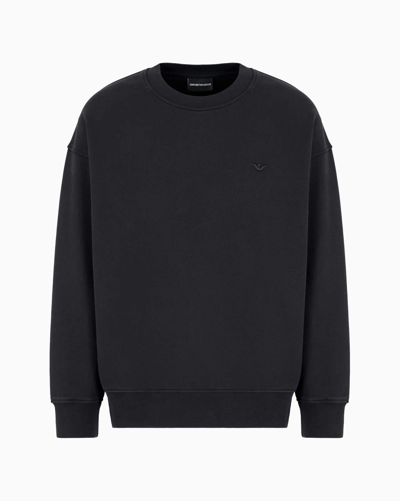 Loose-fit jersey sweatshirt with super-embossed logo embroidery - 1