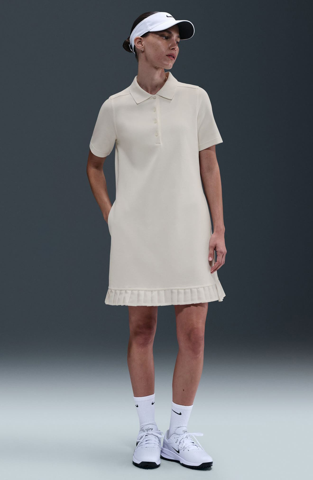 Nike Dri-FIT Polo Golf Dress in Sail/Black at Nordstrom - 6