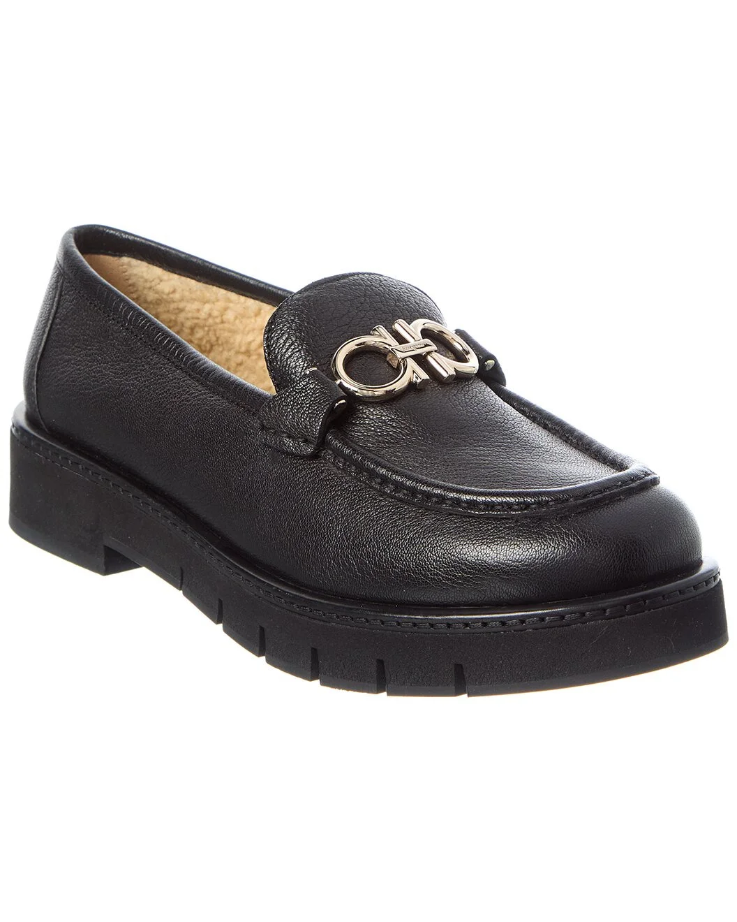 Ferragamo Rolo Lug Leather Loafer - 1