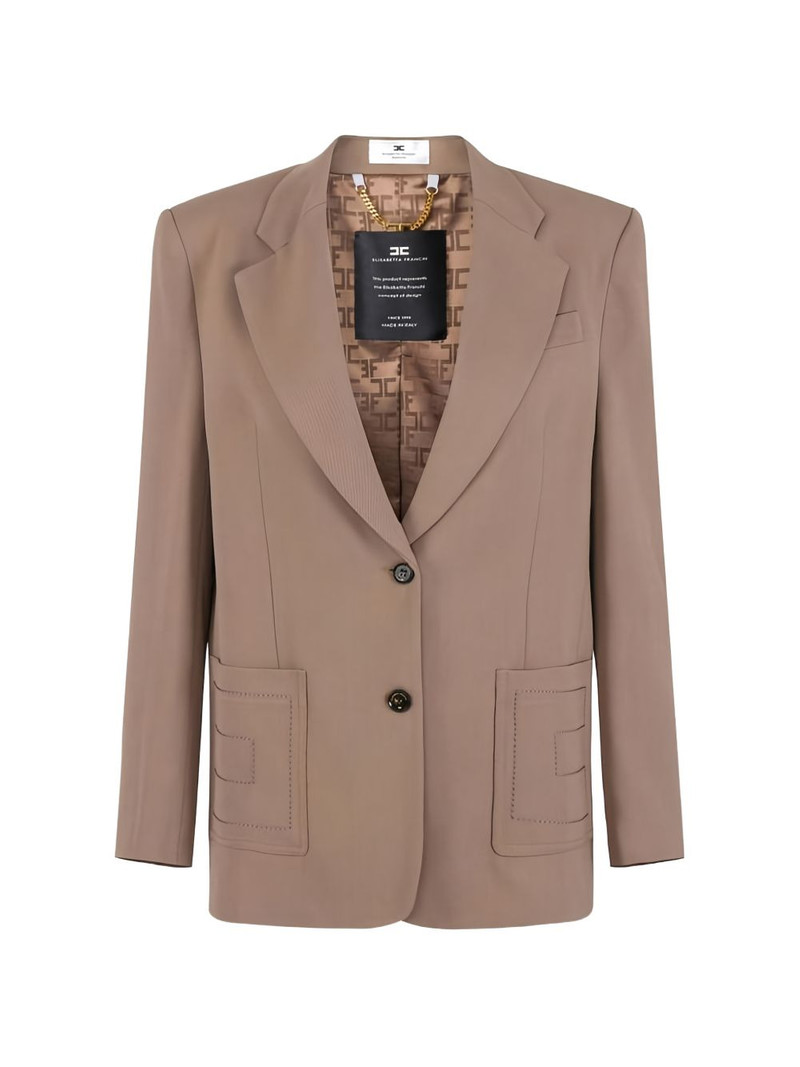 embroidered-pocket single-breasted blazer 1