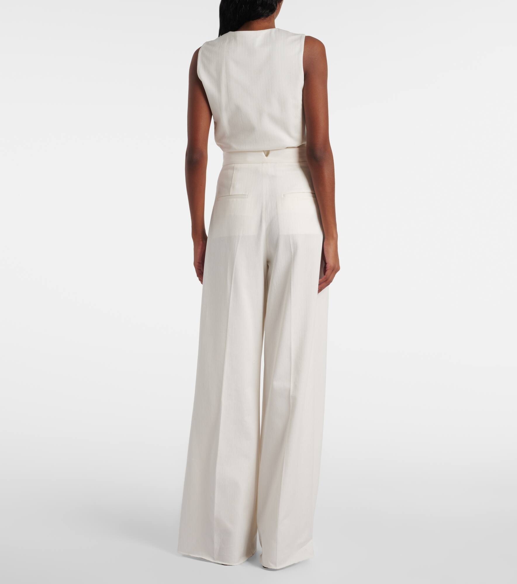 Chenzia high-rise cotton wide-leg pants - 3