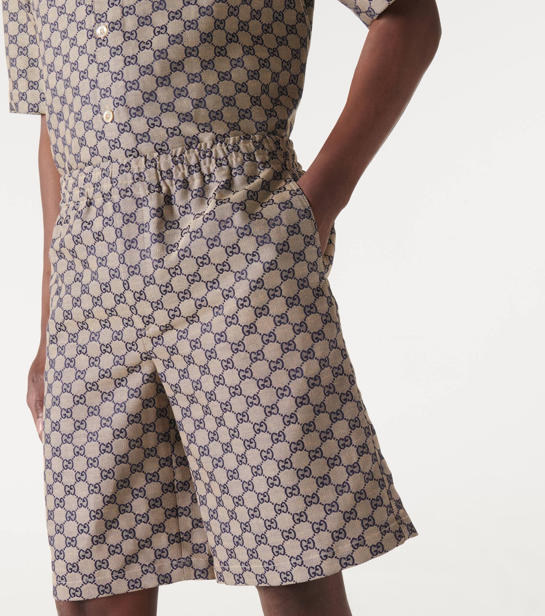 GG linen-blend shorts - 5