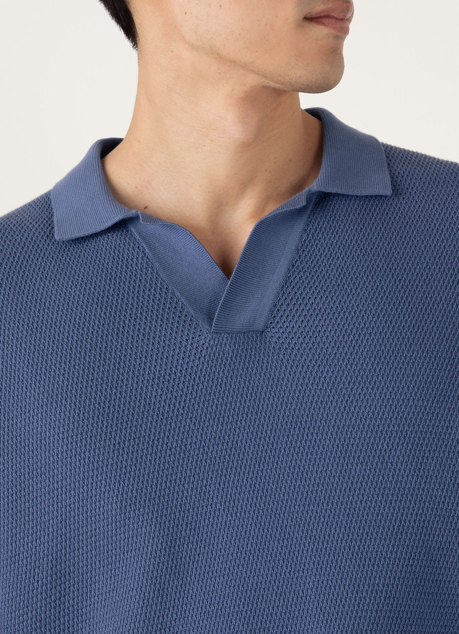 Compact Mesh Knit Polo Shirt - 6