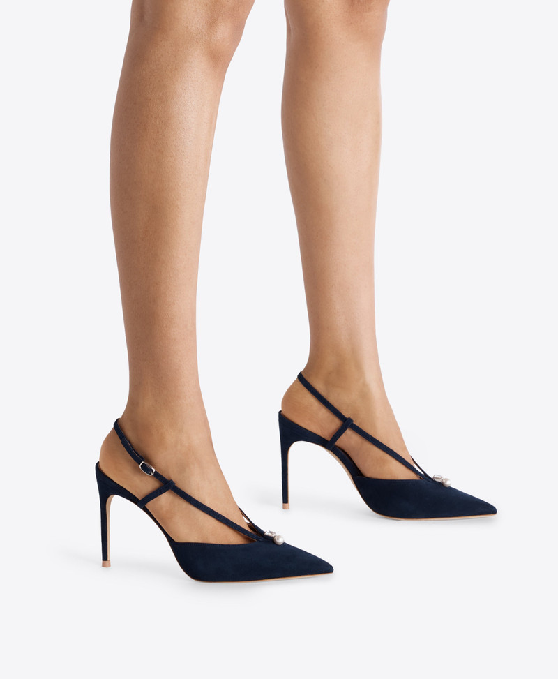 Moore 90 Navy Suede Slingbacks 5