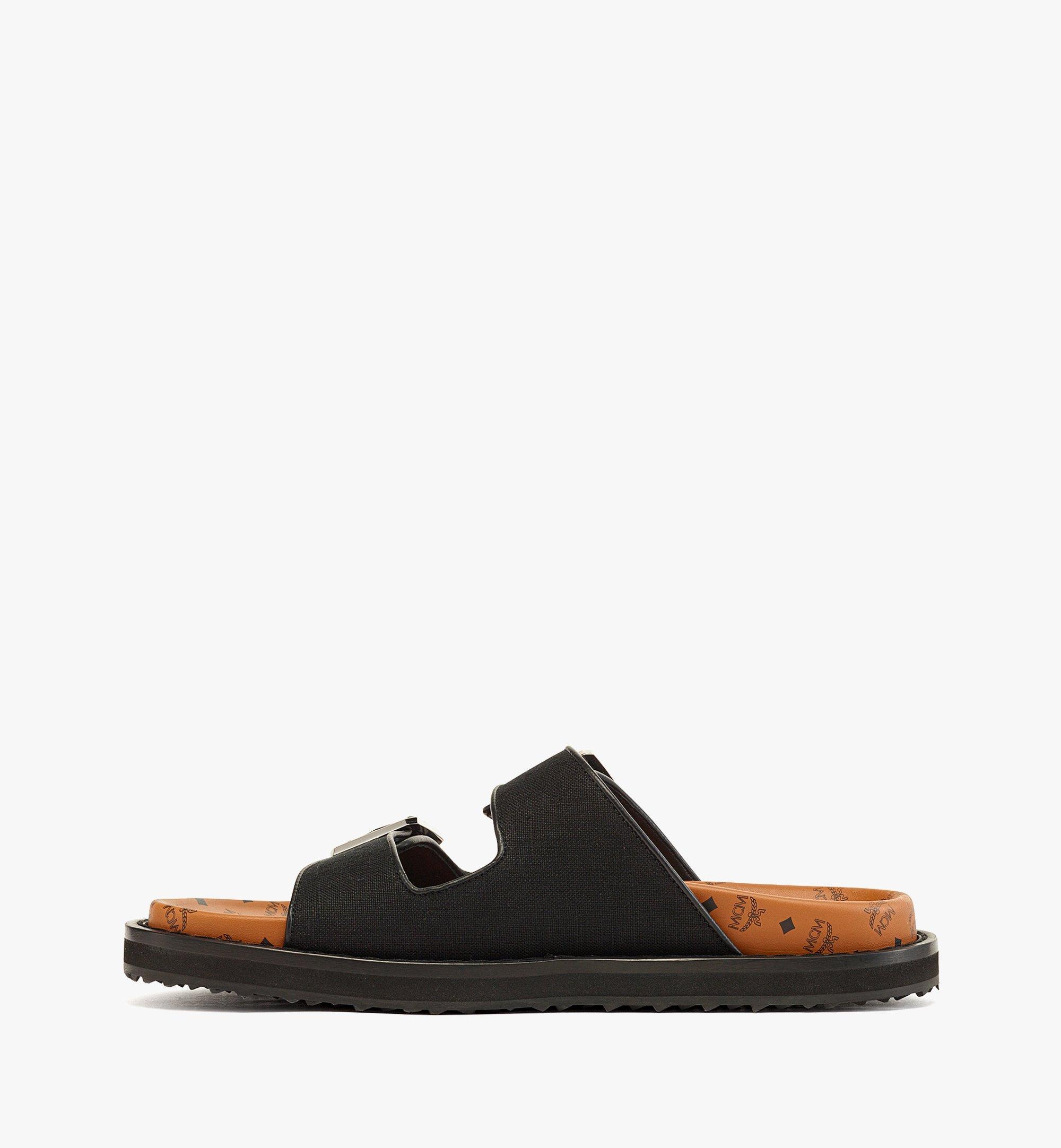Sandals in Linen Leather Mix - 2