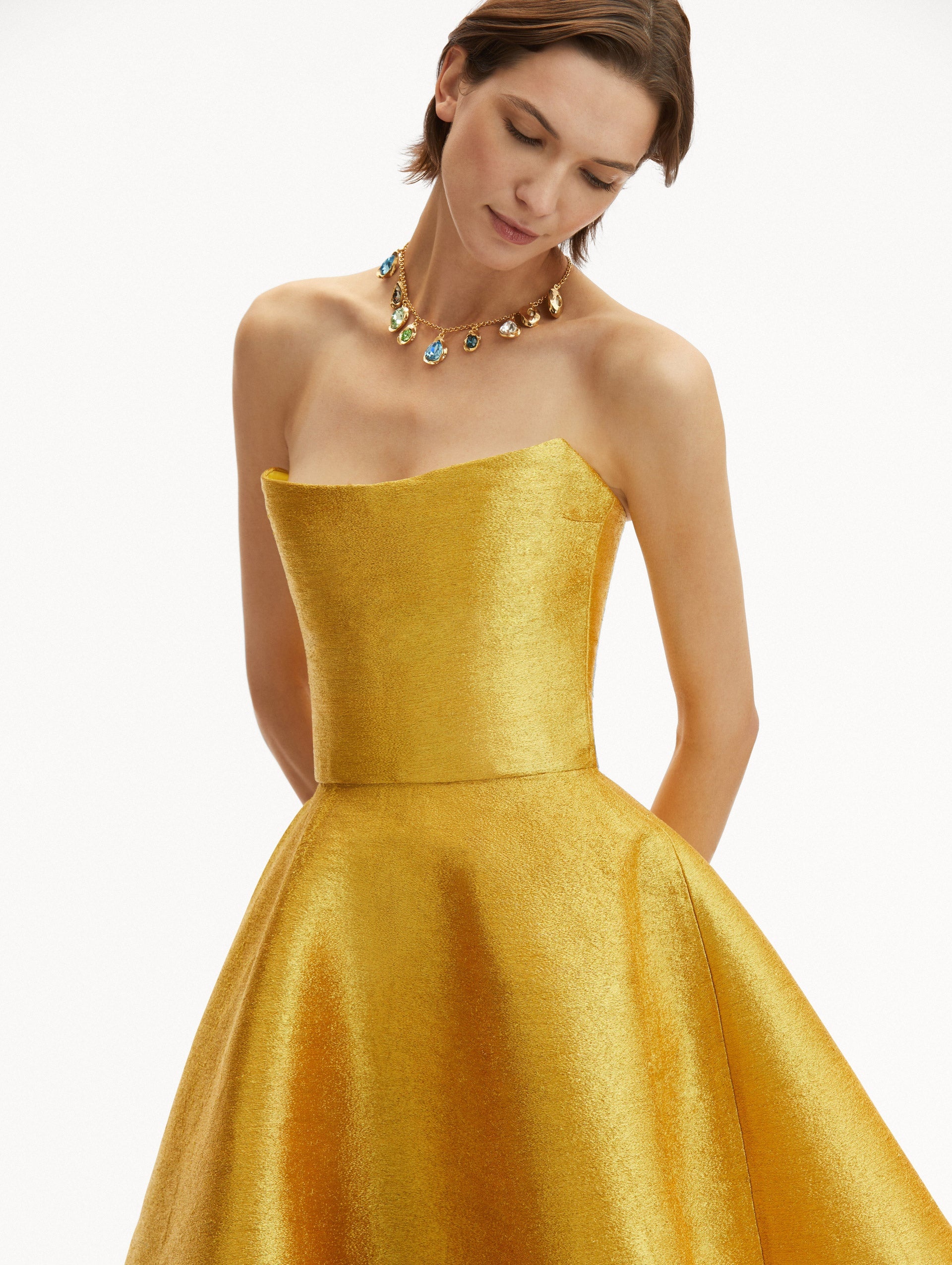 METALLIC THREADWORK COCKTAIL DRESS - 5
