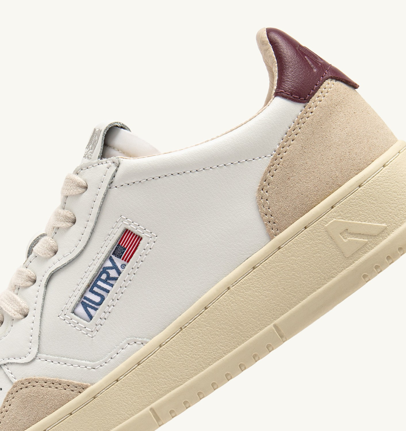 MEDALIST LOW SNEAKERS IN WHITE AND BURGUNDY SUEDE AND LEATHER - 6