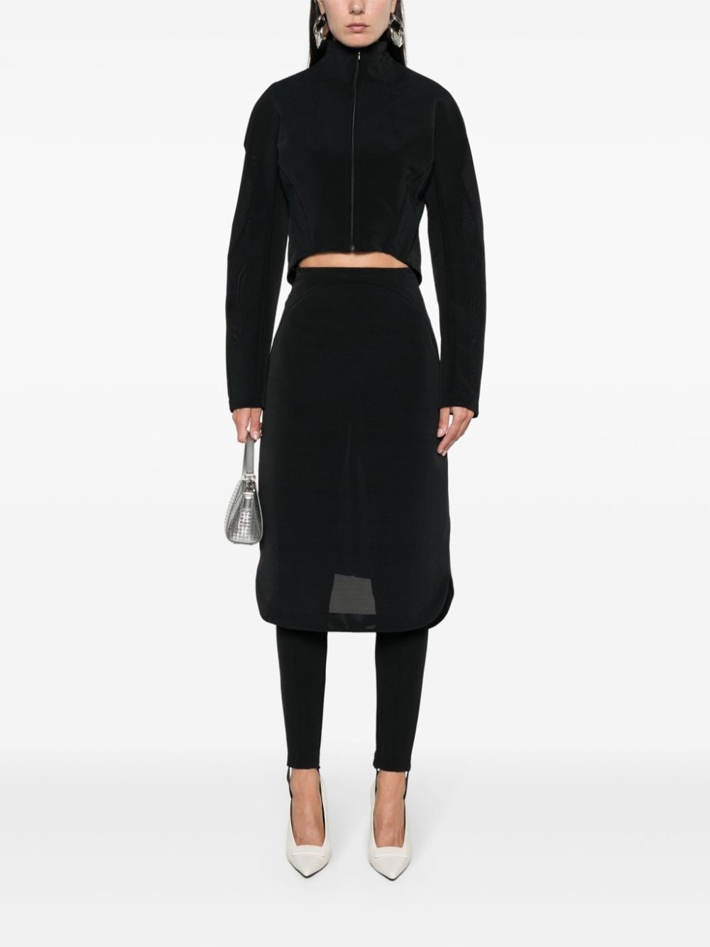 panelled mesh cropped jacket - 2