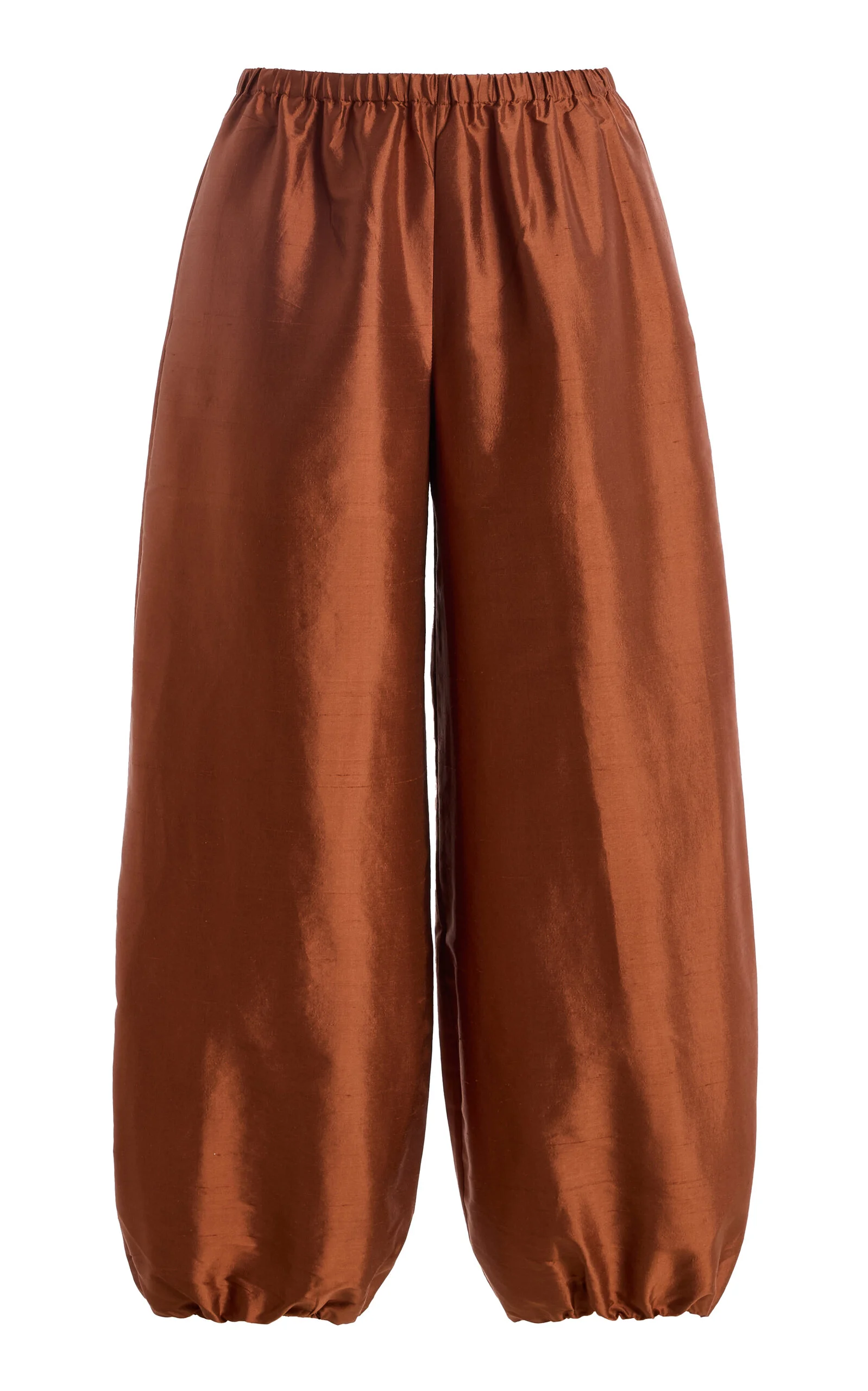 Lumas Mid-Rise Organic-Silk Straight-Leg Pants orange - 1