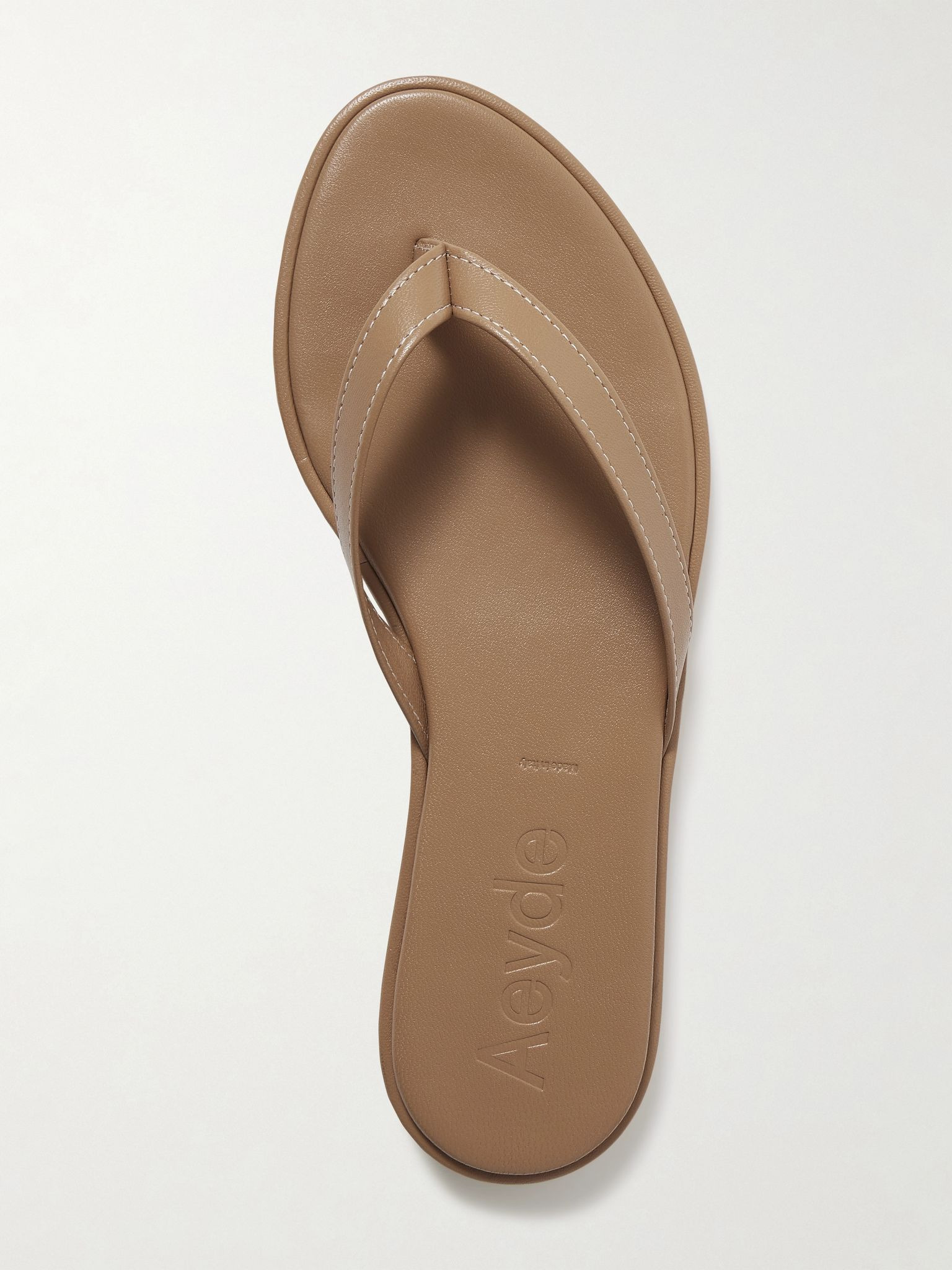 Melody leather flip flops Tan - 5