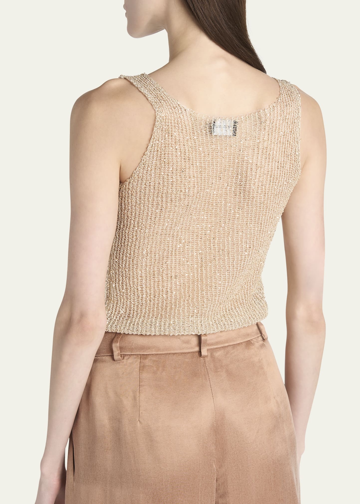 Sequined Knit Sleeveless Top - 3