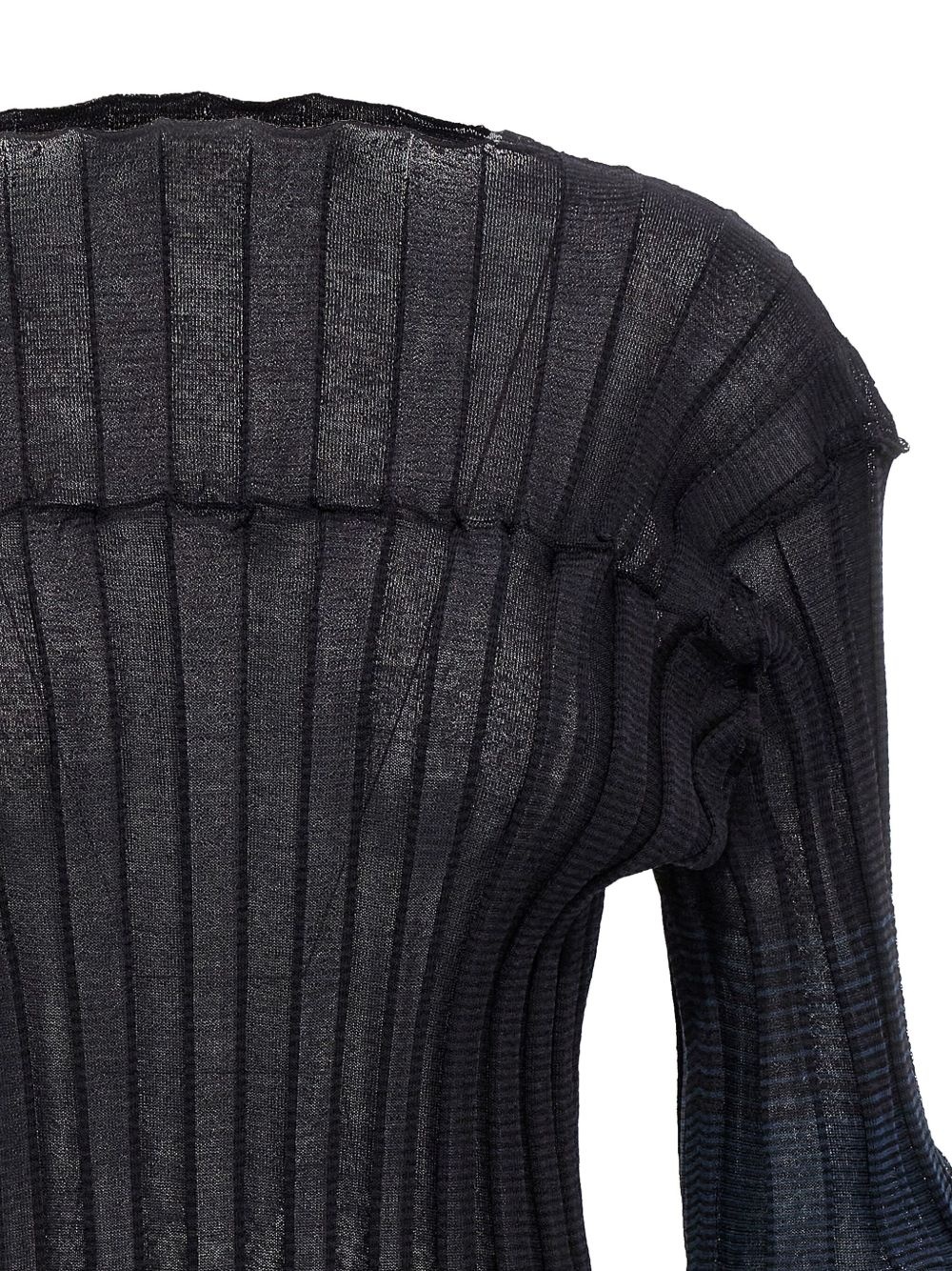 Asagao ribbed bell-sleeve jumper - 3