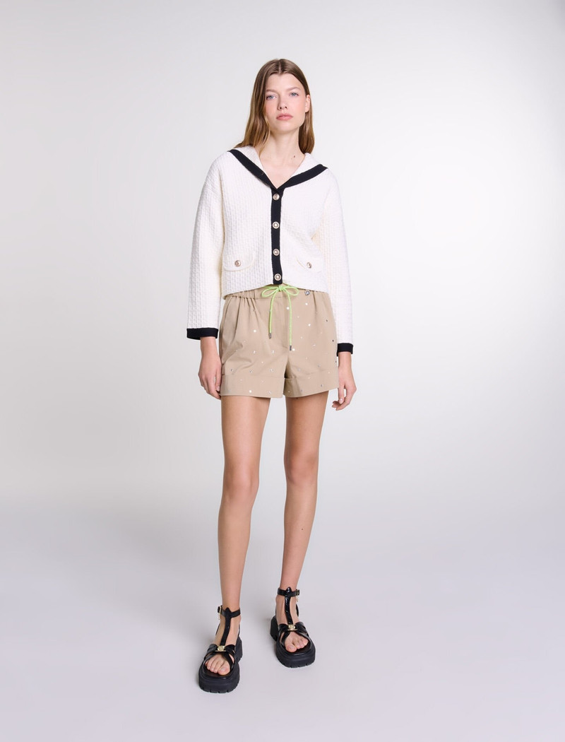 maje Contrast collar cardigan outlook