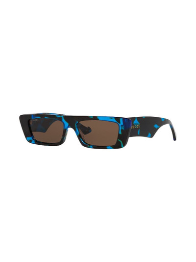 GUCCI logo-print rectangle-frame sunglasses outlook