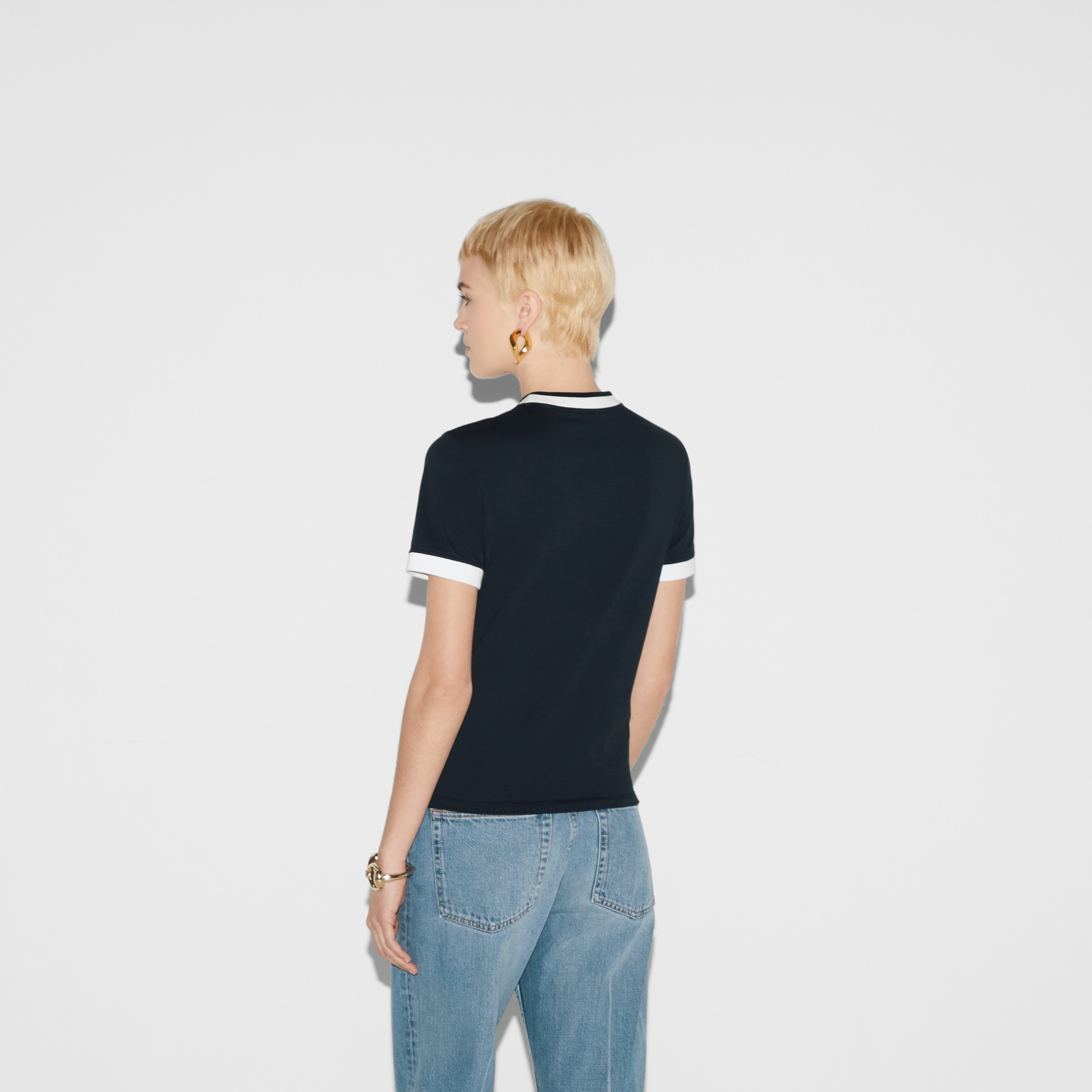 Cotton jersey T-shirt with embroidery - 4