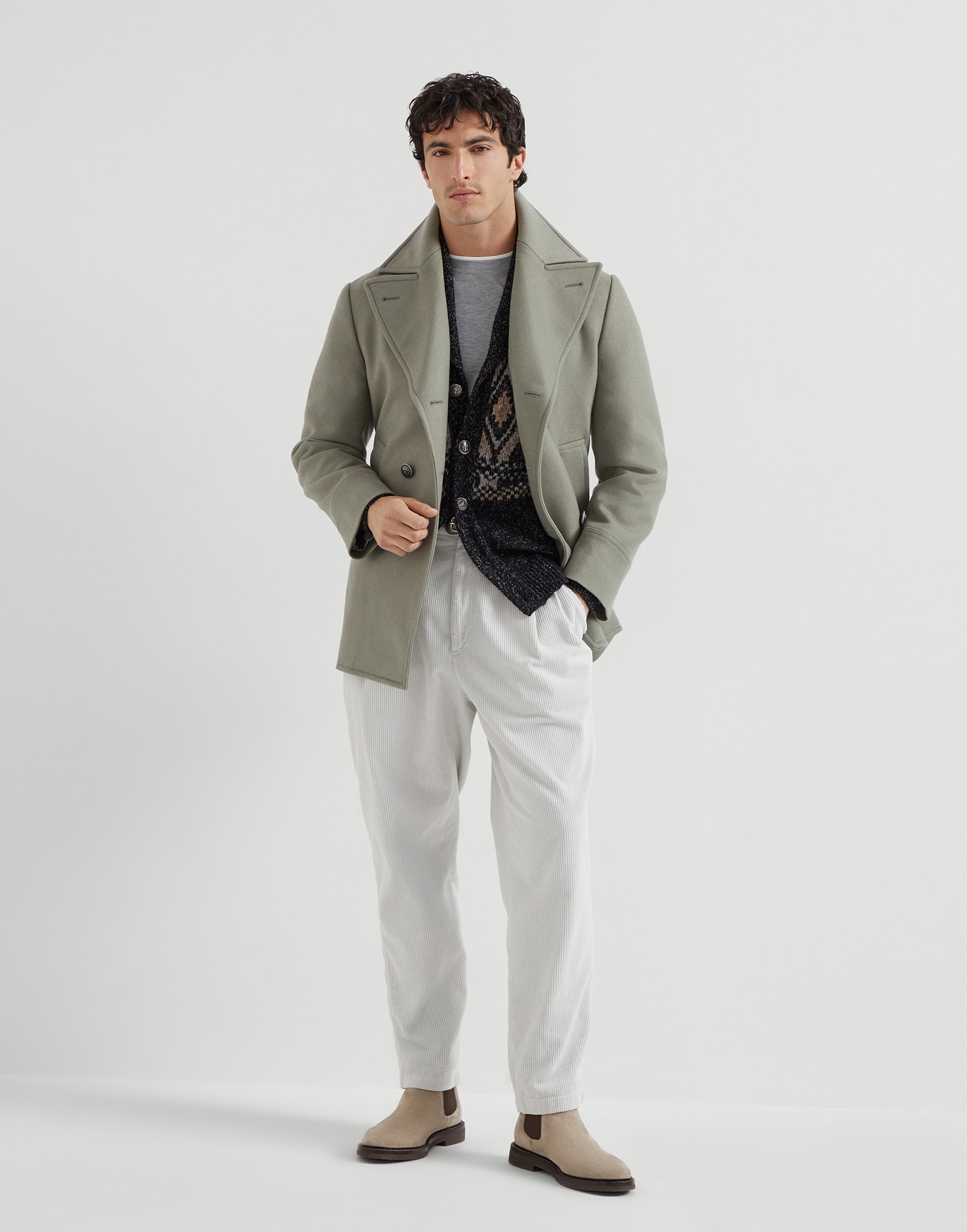 Silk and cotton lightweight jersey crew neck T-shirt with faux-layering - 5