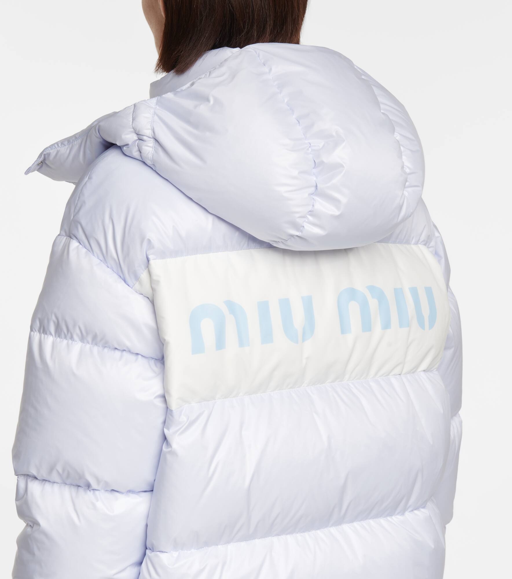 Quilted nylon down coat - 5