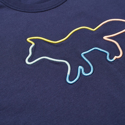 Maison Kitsuné Maison Kitsuné Rainbow Profile Fox Embroidered Tee outlook