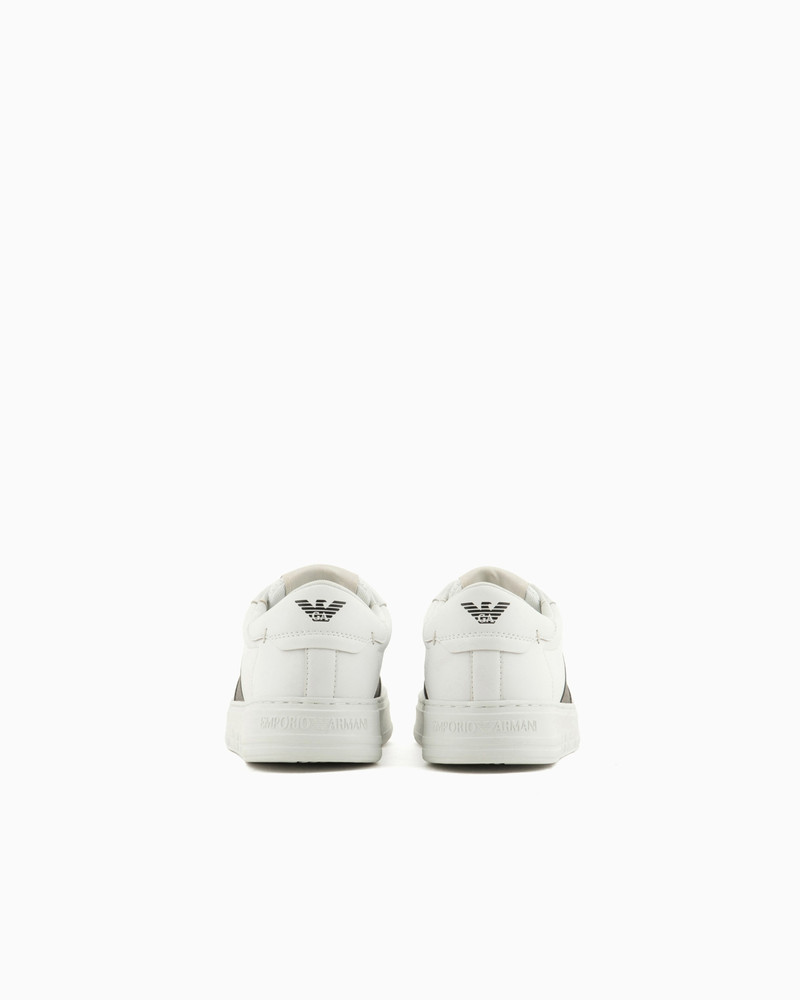 EMPORIO ARMANI Leather sneakers with logo detail outlook
