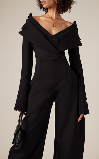 A.W.A.K.E. MODE Tailored Off-The-Shoulder Crepe Bodysuit black outlook