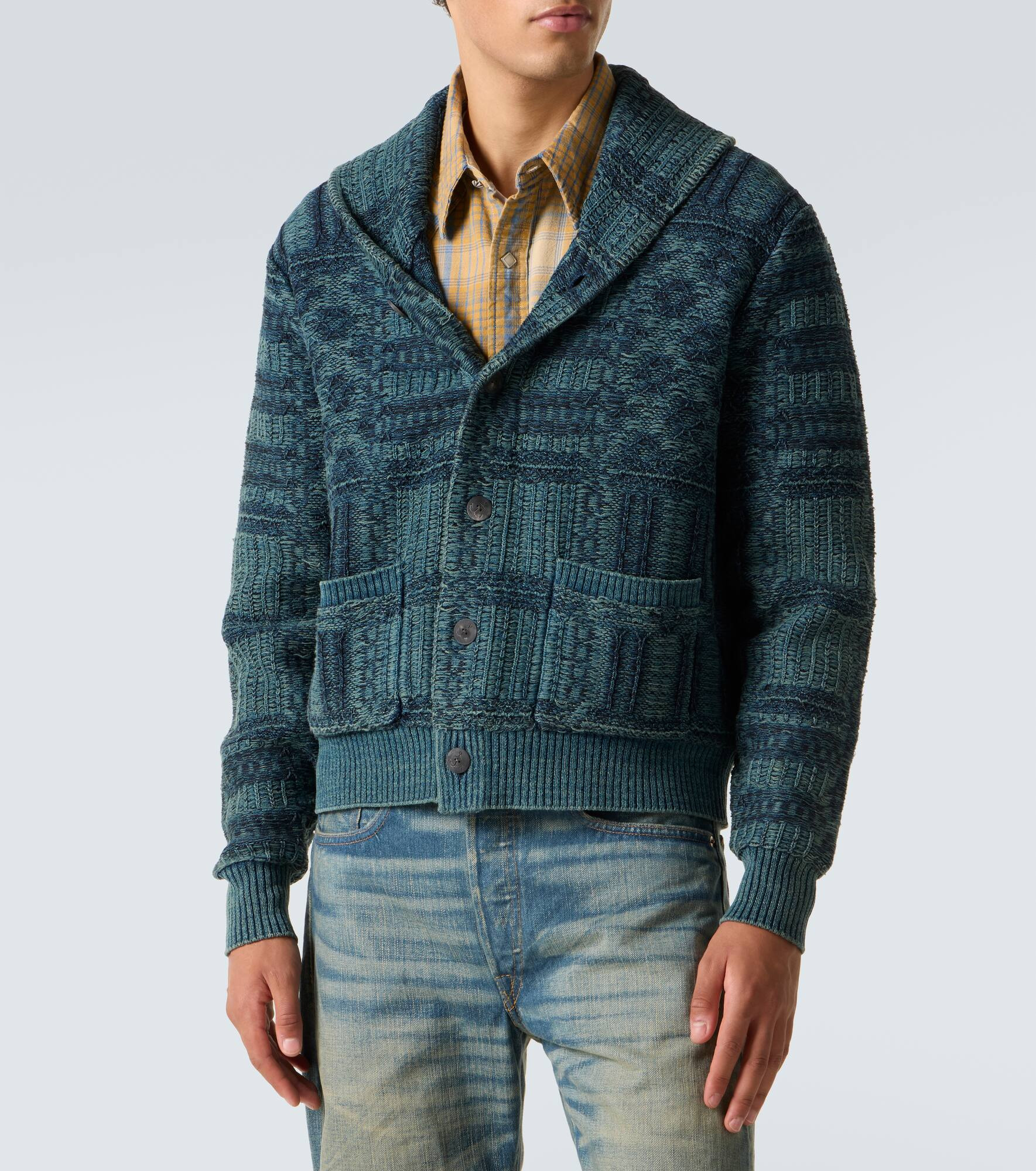 Jacquard cotton cardigan - 3